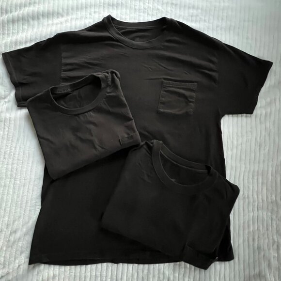 Men's Size Large Lot of Five (5) Short Sleeve Black Pocket Tees - Picture 2 of 10
